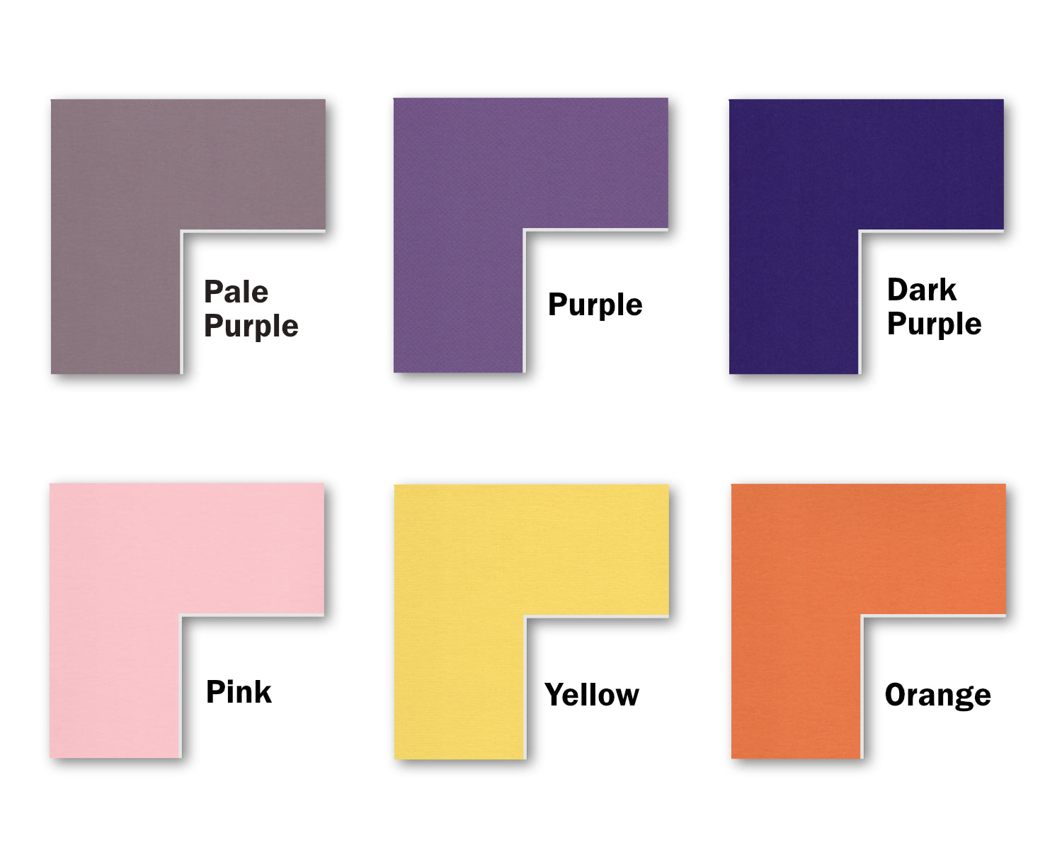 Color swatch comparisons showing all the fun color options grouped together like purples, pink and yellow.
