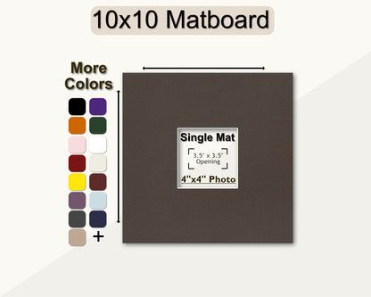 10x10 Mat for 4x4 Photo | Premium White Core Matboard