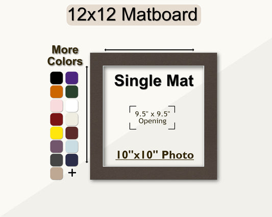 12x12 Mat for 10x10 Photo | Premium White Core Matboard