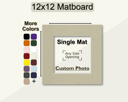 12x12 Mat for Custom Photo | Premium White Core Matboard