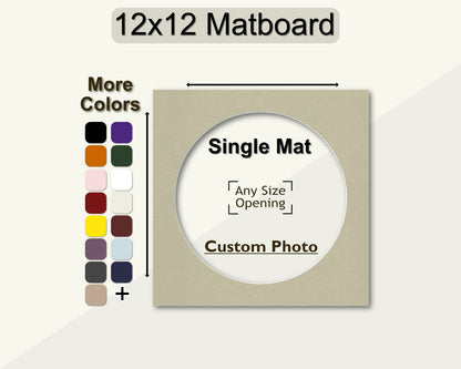 12x12 Mat for Custom Oval Photo | Premium White Core Matboard