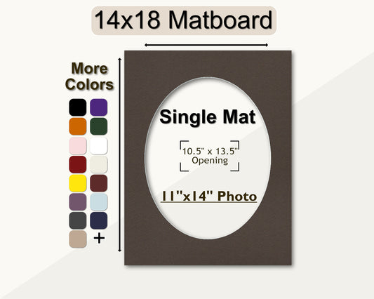 14x18 Mat for 11x14 Oval Photo | Premium White Core Matboard