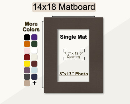 14x18 matboard for framing an 8x13 photo. Multiple colors available.