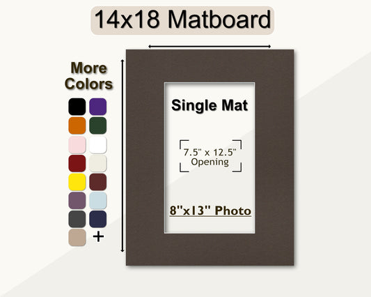 14x18 Mat for 8x13 Photo | Premium White Core Matboard