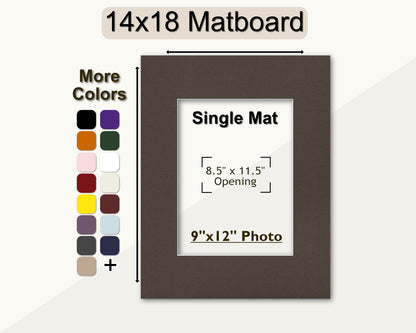 14x18 photo matboard for framing a 9x12 picture. Multiple colors available.