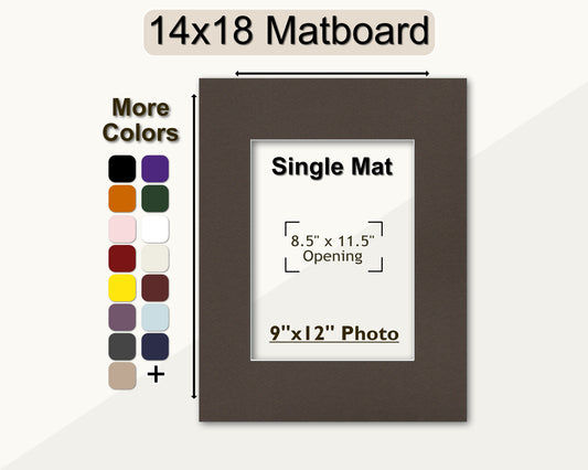 14x18 Mat for 9x12 Photo | Premium White Core Matboard
