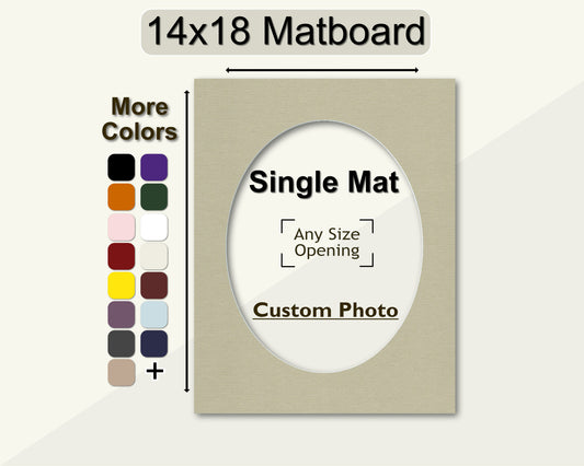 14x18 Mat for Custom Oval Photo | Premium White Core Matboard