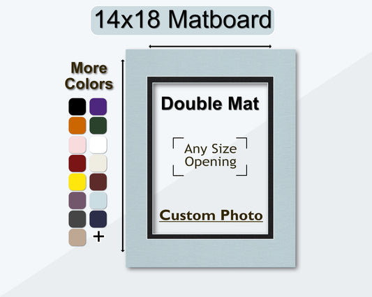 14x18 Double Mat for Custom Photo | Premium White Core Matboard