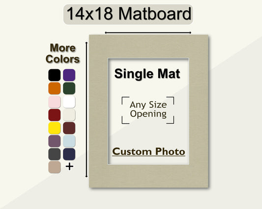 14x18 Mat for Custom Photo | Premium White Core Matboard