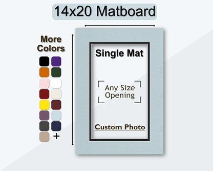 14x20 double mat. Customize and create your own opening size for any photo. Multiple colors available.