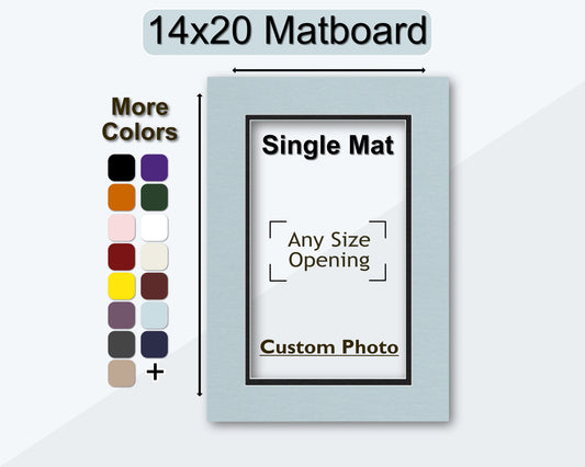 14x20 double mat. Customize and create your own opening size for any photo. Multiple colors available.
