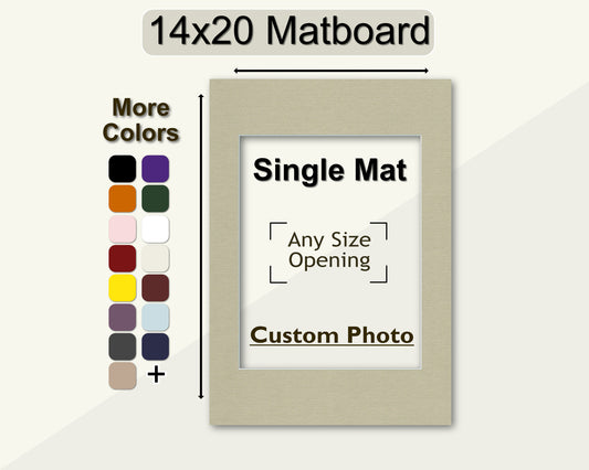 14x20 matboard. Customizable for any size opening and multiple colors.