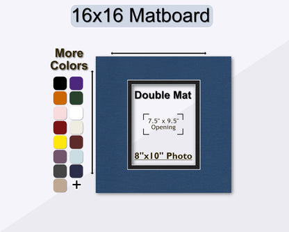 16x16 matboard for an 8x10 photo. Choose from multiple colors.