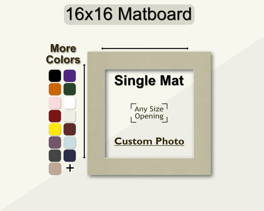 16x16 Mat for Custom Photo | Premium White Core Matboard