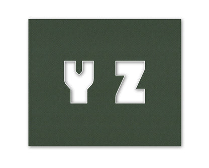 An example of what letters Y-Z look like when cut out of the matboard.