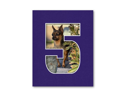 An example of what this number mat looks like with a photo in it.