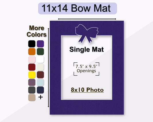 11x14 Bow Mat for 8x10 Photo | Premium White Core Matboard