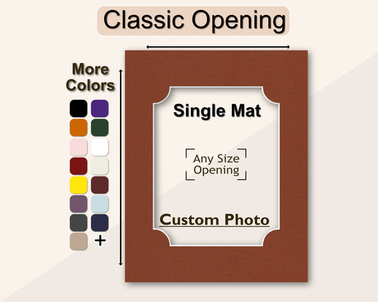 Classic Opening Single Mat | Choose Your Size | Premium White Core Matboard