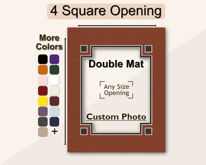 Custom corner squares matboard for any size frame and photo. Multiple colors available.