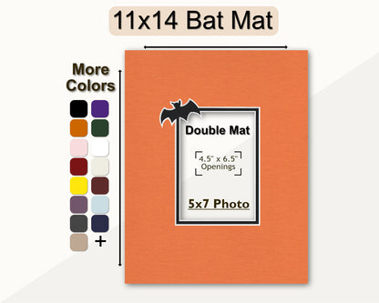 Custom halloween bat matboard for any size frame and photo. Multiple colors available.