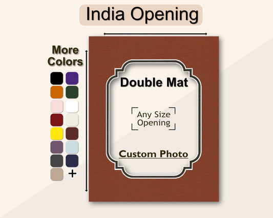 India Opening Double Mat | Choose Your Size | Premium White Core Matboard