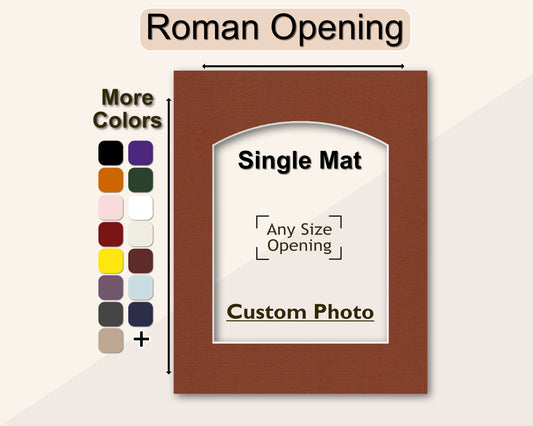 Roman Opening Single Mat | Choose Your Size | Premium White Core Matboard